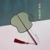 Abanico de Caligrafía con Espacio en Blanco para Escribir, Abanico Pintado a Mano por Ambos Lados, Estilo Hanfu, Estilo Antiguo, Abanico con Borla, Arte de Bambú