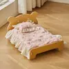 Cama de Perro de Madera Kennel Universal Cuatro Estaciones Teddy Perro Pequeño Cama Especial de Verano Colgante del Suelo Cama de Madera para Mascotas