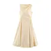 Vestido Feminino U Estilo Europeu 2026 Nova Moda Temperamento Elegante Manga Morcego Sem Mangas Franzido Atacado Amazon