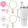 (2+2) Cubierta de Popote de Flor para Accesorios de Taza Stanley 10 mm Silicona Reutilizable