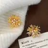 Exclusivo, Luxo Leve, Alto Padrão, Elegante, Coleção de Brincos Fogos de Artifício Dourados, Irregular, Versátil, Brincos de Design de Nicho para Mulheres