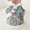 Ropa de Algodón Abotonada Estilo Chino Tradicional para Perros Pequeños, Ropa Cálida Festiva de Año Nuevo Otoño e Invierno para Gatos Teddy y Otras Mascotas