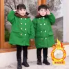 Abrigo Militar de Algodón para Niños algodón y engrosado Abrigo de Longitud Media para Niños y Niñas Abrigo de Algodón Verde Ejército del Noreste forrado de polar Invierno Bebé