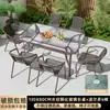 Mesas e Cadeiras de Exterior com Guarda-sóis, Cadeiras de Rattan, Cadeiras de Aço Carbono para Exterior, Conjunto de Mesa de Café para Lazer em Varanda ao Ar Livre, Mesas e Cadeiras para Pátio de Jardim