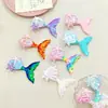 Nuevo Pasador de Sirena con Lentejuelas de Princesa Lindo Pasador de Cola de Pez para Niños Clip Lateral para Flequillo Tocado de Estrella de Mar y Concha