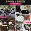 Conjunto de Mesa e Cadeiras para Varanda Externa, Conjunto de Três Peças de Cadeira de Rattan, Mesa Pequena, Mesa de Centro, Cadeira de Lazer com Encosto, Cadeira para Pátio Externo