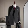 Traje de Negocios Cruzado para Boda de Novio Traje de Hombre Elegante Versátil Moda Delgado Profesional Ropa Formal Traje Elegante