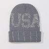 Gorro cálido de gran cabeza con diamantes para comercio exterior transfronterizo exclusivo para hombres y mujeres gorro de punto de otoño e invierno gorro de lana cálido