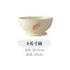 Conjunto de tigela e prato foscos pintados à mão estilo Ins, pratos de cerâmica de alto valor, tigelas para uso doméstico, tigelas de sopa, tigelas de ramen, pratos de jantar, louças