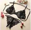 Lencería Sexy Conjunto de Dos Piezas Tres Puntos Talla Grande Abertura No Necesita Quitarse Tentación Encaje Tanga Deseo Puro Qqny