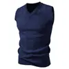 Chal de Punto Trenzado sin Mangas con Cuello en V para Hombre Otoño/Invierno 2026 Color Sólido Casual de Negocios para Superponer