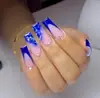 Colección Popular de Pegatinas para Uñas de Comercio Exterior, Estilo Francés Europeo y Americano Uñas Postizas de Chica Popular, Uñas Cuadradas Largas Usables con Pedrería