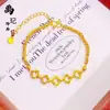 Pulseira de Moedas dos Cinco Imperadores com Escamas de Dragão Banhada a Ouro e Cristal de Gelo, Pulseira da Moda com Cavalo, Cabacinha e Coração, Venda por Atacado