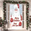 Cubierta de Puerta de Tela Elástica Cubierta de Puerta de Navidad Alegre Transfronteriza Tapiz Fondo de Tela de Regalo de Papá Noel para Fiesta Festiva