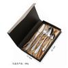Set de cuatro piezas de cuchillo, tenedor y cuchara de acero inoxidable 410 con estampado de piel de serpiente transfronterizo, creativo estilo occidental, cuchillo dorado para bistec, set de regalo para hotel