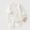 Mameluco de algodón sin costuras con mariposas para bebé, calidad Clase A, apto para usar al aire libre, ropa de bebé elegante, colección de primavera, algodón puro de manga larga