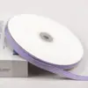 Fita de poliéster com listras verticais de 1CM, 50 jardas, fita floral multicolorida para confeitaria e embalagem, disponível em estoque direto da fábrica