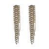 ZA Sentido del Diseño de Moda Pendientes de Borla de Pedrería Super Brillante Pendientes Largos de Cadena de Garra de Diamantes de Colores Estilo Europeo y Americano Único Lujo Ligero para Mujer