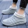 Novos Sapatos de Chuva Esportivos Masculinos Moda Baixo Cano Masculino Sapatos Aquáticos de Algodão Removível Quente Masculino Cor Sólida Sapatos de Plástico Inverno