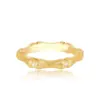 Anillo Vintage de Bambú Cepillado para Mujer, Diseño de Nicho de Lujo Ligero, Sensación de Alta Gama, Estilo Chino Nuevo, Temperamento Exquisito, Anillo Abierto Incrustado con Diamantes