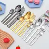 Talheres de Aço Inoxidável com Cabo em Forma de Diamante - Colher, Faca e Garfo para Steak, Comida Ocidental, Cozinha, Hotel, Casa