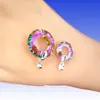 Al por mayor 14mm20mm Colgante Anillo de Ángel Joyería de Cristal para Mujer Aurora Hecho a Mano DIY Accesorios Colgantes de Cuentas