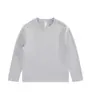 BT015 Camiseta Infantil Retro Americana 240g Manga Longa Gola Redonda Esportiva Lazer Confortável Cor Sólida Versátil Unissex