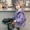 Chaqueta cortavientos para niña, colección de otoño 2006, nuevo diseño elegante, ropa de primavera y otoño para niños, sudadera con capucha deportiva para niñas pequeñas, moderna