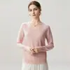 Nueva capa base de punto de cachemira para otoño e invierno, moderna, suave, cómoda, lisa, simple, de manga larga, cálida y elegante para mujer