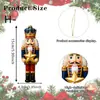 Cascanueces Acrílico Navideño Adorno de Madera Colgante Plano 2D Forma de Rey Soldado Adorno para Árbol de Navidad