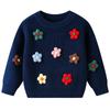Comercio Exterior Transfronterizo Otoño e Invierno Ropa Interior de Punto Pequeña y Mediana para Niños Flores Lindas Hechas a Mano Etsy DIY Niños y Niñas Lana