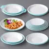 Cerrar comida vajilla nórdica restaurante plato redondo tienda de barbacoa plato de buffet plato plano imitación porcelana comercial hotel plato para plato frío
