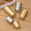 Vaso de cerveza de acero inoxidable 304, venta directa de fábrica, vaso para jugo, vaso resistente a caídas, vaso comercial dorado de una sola capa, vaso para bebidas frías a mano.