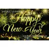 Cartel de Feliz Año Nuevo Póster Fondo con Fuegos Artificiales Fondo para Cabina de Fotos de Año Nuevo Decoración de Fiesta Tapiz Tela de Fondo Bandera