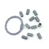 Elástico de cabelo infantil preto conexão de bunda conta furo interno 2,5mm cor diy acrílico couro banda fivela acessórios