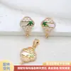 Base para Colgante de Pendiente con Aguja de Plata S925 de Perla DIY Nuevo Estilo Chino Bambú Verde Madreperla Natural Accesorios para Juegos de Joyería