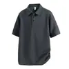 Nova Camisa Polo de Manga Curta para Homem de Verão, Marca Tendência Simples com Gola, Casual de Caimento Solto, Roupa Masculina de Alta Qualidade