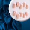 Uñas postizas de ballet cortas francesas, pegatinas para uñas, 24 unidades, venta al por mayor