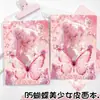 Nuevo Cuaderno B5 Chica Bella Mariposa Color Cuero Páginas de Color Anime Dibujos Animados Cuaderno Tapa Dura Manual de Alto Valor