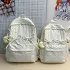 Mochila escolar de estilo coreano con lazo de lunares para niñas, adecuada para estudiantes de secundaria, preparatoria, universitarios y uso diario, así como para viajes
