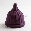 Chapéus de Lã Pontudos para Meninos e Meninas Japoneses e Coreanos, Chapéus de Tricô Quentes e à Prova de Vento com Borda Enrolada para Pais e Filhos, Chapéus Bico de Mamadeira de Ponto Ida e Volta Atacado