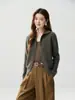 Cárdigan con Botón de Solapa para Mujer 2026 Otoño Invierno Nuevo Rojo Manga Larga Tejido Versátil Cálido Abrigo Suéter Top