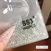 Paquete Completo al por Mayor de Pedrería Súper Brillante para Uñas, Pedrería Blanca de Fondo Plano, Pedrería Redonda Decorativa, Pedrería Triturada, Accesorios de Uñas Portátiles