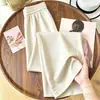 Pantalones Negros para Mujer, Verano Finos de Cintura Alta Pierna Recta Seda de Hielo Protección Solar Frescos, Adelgazantes Caída Suave Satén de Acetato Pantalones de Pierna Ancha
