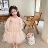 Nuevo Vestido de Niña para Otoño Elegante Malla Falda de Princesa Lindo Vestido de Manga Larga para Niña Envío Gratis