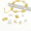 Conector de Doble Colgante Tipo Valla de Oro de 18K14K con Retención de Color Fuerte, Microincrustado con Circonita, para Pulsera, Collar, Accesorios de Aretes DIY