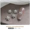 Cibercelebridad Luz Lujo Navidad Copo de Nieve Uñas Arte Aleación Joyería Copo de Nieve Tridimensional Metálico Oro Plata Uñas Diamante Accesorios