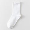 Calcetines de tubo medio para niñas, otoño e invierno, con borde de madera, finos, para recién nacidos, primavera y otoño, para bebés, sueltos, sin apretar las piernas.