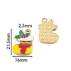 Pingente de Aço Inoxidável Desenho Papai Noel com Design de Gotejamento de Óleo, Pulseira DIY Feita à Mão, Colar, Chaveiro, Enfeite Pendente, Acessório