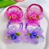 Novos Scrunchies de Rede com Flor de Rosa de Alta Elasticidade para Meninas, Múltiplas Faixas Elásticas Resistentes Que Não Danificam o Cabelo, Lindas Faixas de Cabelo Florais